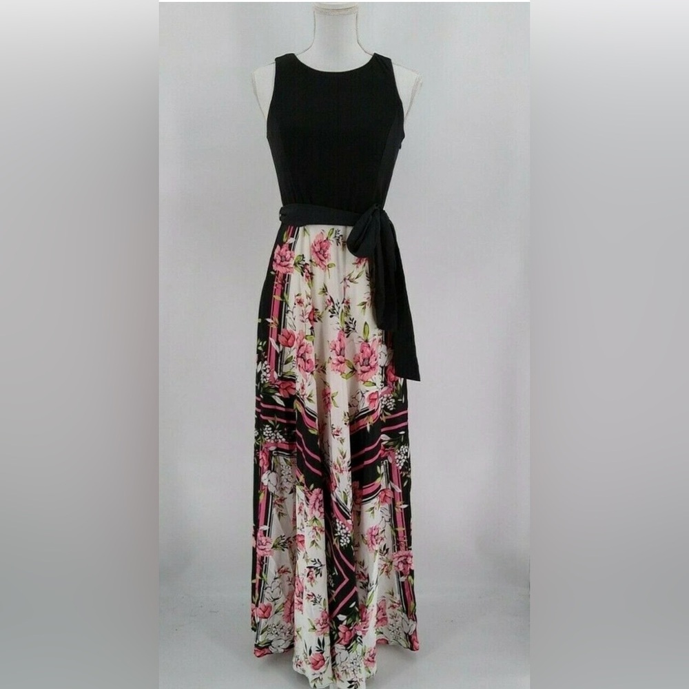 INC international concepts striped floral scarf print maxi dress Sz 6